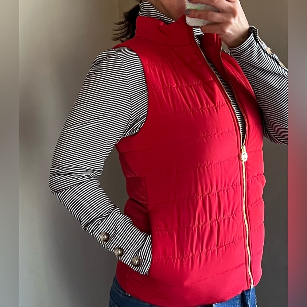 Michael Kors Red puffer vest, Size Small